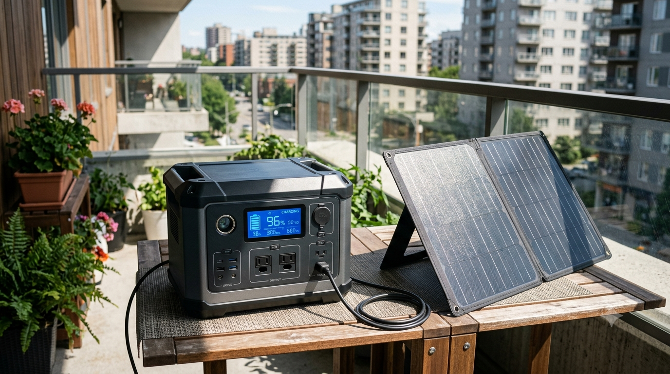 太陽光パネルでバッテリーが充電されているイメージ図